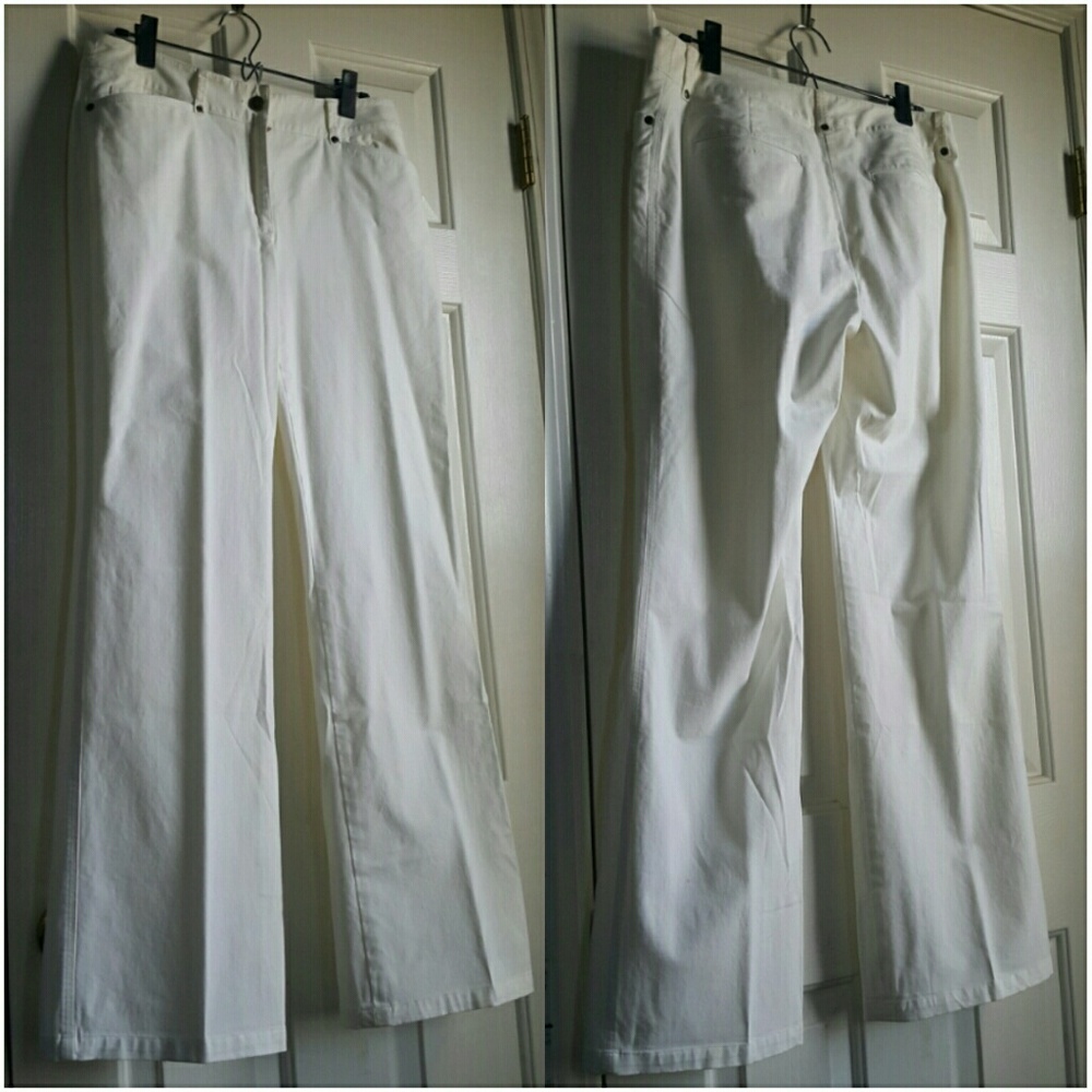 NWOT Jones New York wide leg high waist white pant